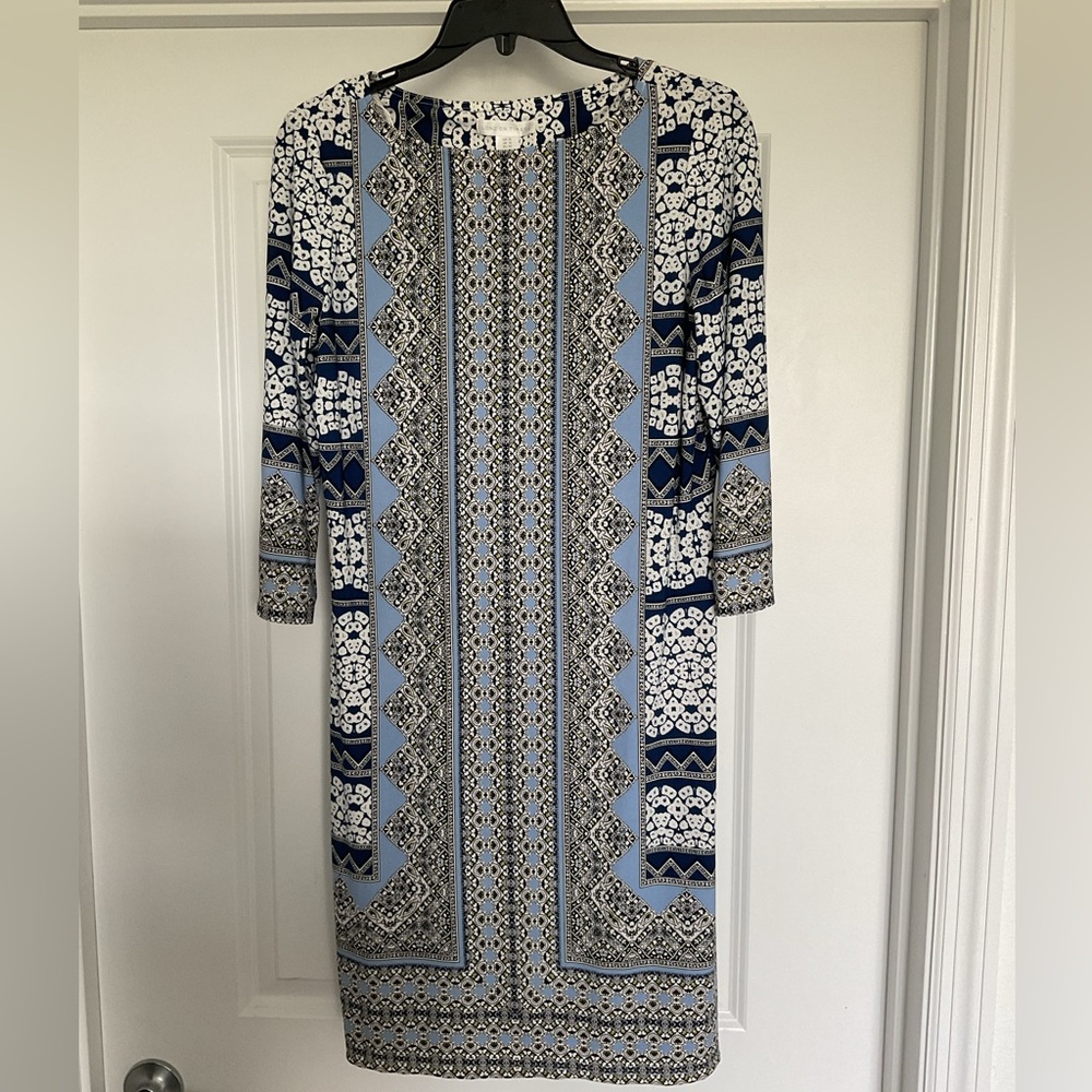 London Times Black and White 3/4 Sleeve Dress